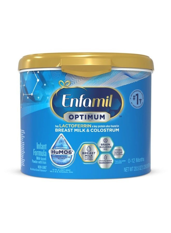 Enfamil Optimum Baby Formula, Our Closest Formula to Breast Milk, Immune-Supporting Lactoferrin also found in Breast Milk, Brain-Building DHA, 20.5 Oz