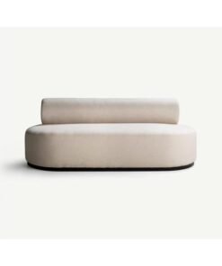 Comfynest 3 Seater Sofa  Modern Beige Upholstered Sofa for Living Room, Armless Design, Solid Wood Base, Comfortable and Stylish