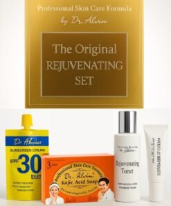 Dr. Alvin The Original Rejuvenating Set for Face and Skin Care Includes Soap Toner Sunscreen and Cream 4 in 1 Whitening and Anti Acne