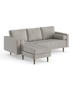 ALWASIT HOME Luxurious Geo Velvet Sectional – L-Shape