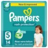 Pampers Rash Protection Taped Diapers, Size 5, 11-16kg, Carry Pack, 14 Count