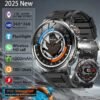 RollsTimi  Men's Bluetooth Smart Watch, 1.85-Inch HD High-Definition Touch Screen, 360*360 High Resolution, LED Flashlight, IP68 Daily Waterproof, 1000mAh Long Battery Life Battery, Sports And Sleep Monitoring, Multiple Sports Modes, DIY Personalized Dial, Bluetooth Call Receiving/Making, Magnetic Charging, Sedentary Reminder, Message Notification, Smart Bluetooth Wearable Watch, RT AK95