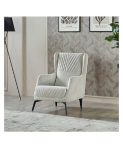 Danube Home Elegance 1 Seater Fabric Sofa  Accent Chair Modern Design One Seat Sofas Comfortable Living Room Furniture L 72 x W 82 x H 100 cm  Grey