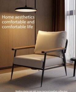 Raffine Multipurpose Use Modern Accent Chair Upholstered Reading Comfy Armchair Lounge Chair with Iron Frame Soft Seat Chair for Living Room Bedroom Lounge 65x77x90 cm (Fully Assembled)