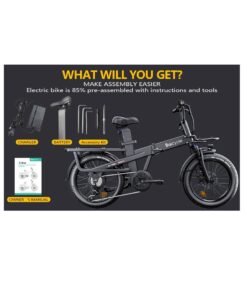 Baicycle Electric Bike Mountain bike 48V 15.3Ah Removable Battery 32Km/H with 750W Brushless Motor 7-Speed 20inchTires Front Fork Suspension  Silver - Image 5