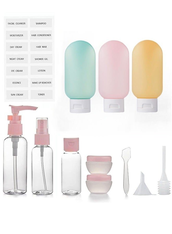 TTESL 12 Packs Travel Bottles for Toiletries, Silicone Travel Size Toiletries, Squeezable Travel Accessories,Leak Proof Travel Size Containers for Shampoo Conditioner Lotion
