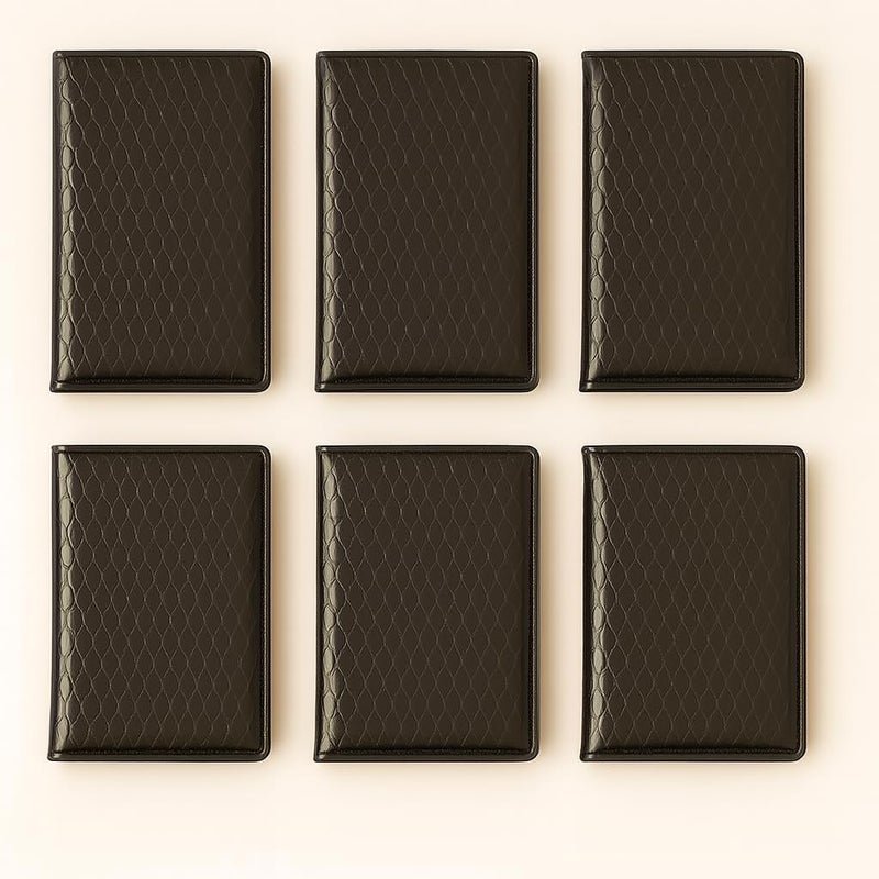 GURUBHAI EQUIPMENTS Premium Leather Bill Holder – Set of 6 Receipt Folders for Restaurants, Hotels, Cafés, Bars & Table Service | Professional Check Presenters for Dining Tables (Black)