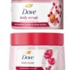 Dove Body Scrub – Pomegranate Seeds & Shea Butter – 298g / Crushed Cherries & Chia Milk – 425g