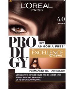 L'OREAL PARIS Prodigy Hair Color/Dye Micro-Oil Technology For Smooth Natural Hair Grey Hair Coverage 4.0 Brown