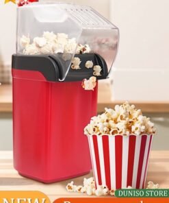DUNISO Hot air popcorn machine, home mini children's DIY electric popcorn machine, non stick inner pot, no need for oil and water, suitable for families, cafes, restaurants, and gatherings, red