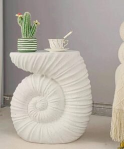 fashionhome Terrazzo Side Table Bedside Table Coffee Table Cafe Table Sofa Side Table End Table Snack Table Fashion Design for Living Room Bedroom Office Retail White 48 x 30 x 50 cm (Fully Assembled)