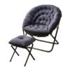 Arabest Recliner, Balcony Home Leisure Lazy Person Lunch Break Nap Chair, Household Sitting and Lying Folding Sofa Backrest Single Chair (Dark Grey)
