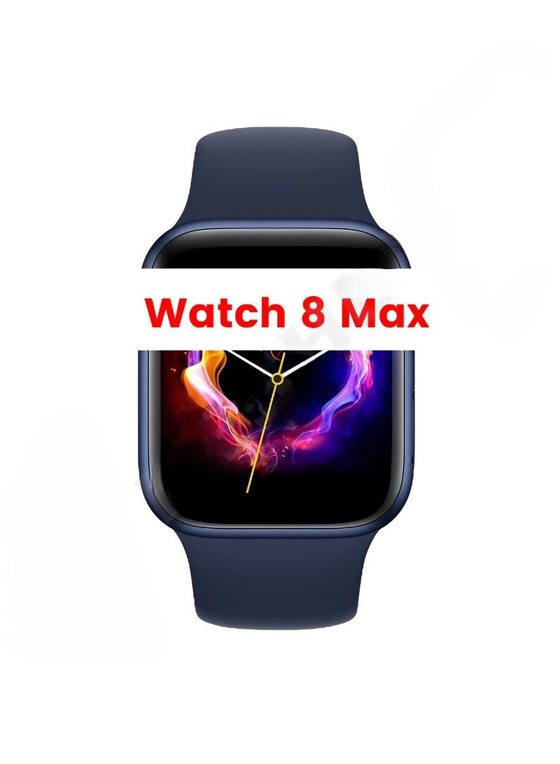 AROAQ Smart Watch 8 Max, 1.85" Large Display Bluetooth Call Smart Watch, Wireless Charging Waterproof Smart Health Monitoring Watch, Sleep Monitoring Durable Wrist Watch With Multiple Sports Mode, (Blue)
