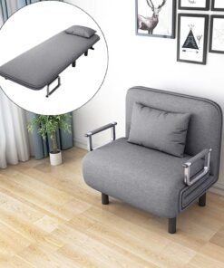 HOCC 3 in 1 Foldable Sofa Bed - Convertible Chair Cough Recliner Lounge Bed Grey