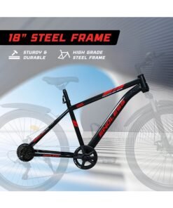 ENDLESS  High Carbon Steel Mountain Bike | 17 Inch Frame Size | 26 Inch Wheel Size | 21 Speed Shimano Gear | Dual Disc Brakes | Bike For Men & Women | Black Red Color - Image 4