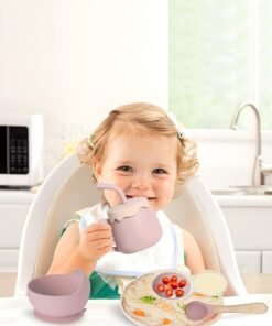 Soft Touch 7 Pcs Baby Feeding Set Silicone Toddler Self Feeding Set Toddler Led Weaning Utensils Set - Image 4