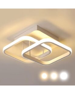 XiuWoo LED Ceiling Light 22W Modern LED Energy Saving Light, LED Ceiling Lamp for Hallway Entrance Office Bedroom Kitchen Metal Square Design Ceiling Lighting Fixture 3 Color 3000K-6500K