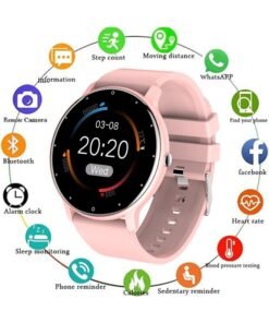 RollsTimi  Smart Watch for Women Men,Bluetooth Tactical Smartwatch for Android and iPhone,IP67 Waterproof Outdoor Fitness Tracker with Heart Rate SpO2 Sleep Monitor,Pink