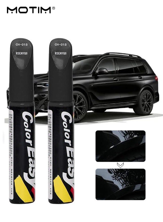 Motim 2 Pcs Cars Scratch Repair, Black Car Scratch Remover Pen, Car Fill Paint Pen, Car Deep Scratch Scratch Remover, Quick & Easy Solution to Repair Minor Automotive Scratches, 0.8 fl oz (Black)