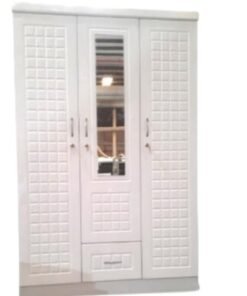 ALWASIT HOME 3 Door Wooden Wardrobe Cabinet Cupboard Engineered Wood Perfect Modern Stylish Heavy Duty With Mirror