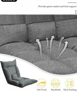 DUNISO Floor Chair Folding Lazy Sofa, Sofa Chair with 5 Adjustable Position, Padded Sleeper Bed, Couch Recliner, Floor Gaming Chair, Meditation Chair, Gaming Floor Chairs for Adults Kids