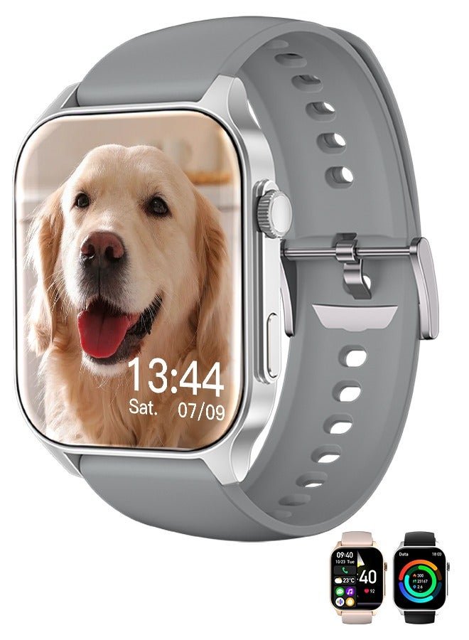 WAPIK Korean Brand X5S Smart Watch Business Smartwatch,Waterproof Fitness Watch, Bluetooth Calling,Smart watch for Men, Zinc Alloy Vacuum Plating, Heart Rate Monitoring,Smart watch for Women Silver