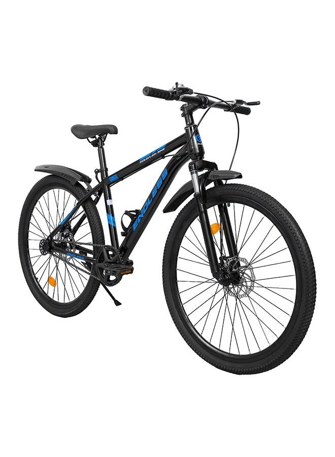 ENDLESS High Carbon Steel Mountain Bike|18 Inch Frame Size | 27.5 Inch Wheel Size | Single Speed | Dual Disc Brakes | Bike For Men & Women | Black Blue Color