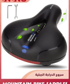 UNUNS Bike Seat,Comfortable Wide Bicycle Saddle Memory Foam,Bike Saddle With Dual Shock Absorbing Rubber Balls And Reflective Strip,Mountain Road Cruiser Electric Stationary Bicycle Accessories