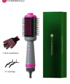 KinseiBeauty 5-in-1 Negative Ion Hair Dryer Brush, 30s Fast Heating One-Step Volumizer Blow Dryer Brush, Hair Styler Hot Air Brush Set for Hair Drying/Straightening/Curling/Hair Comb/Massage Comb