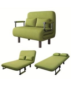 MOMENT 3-In-1 Armchair Sofa With Angle Adjustment,100cm Wide Convertible Sofa Bed And Leisure Recliner, Skin-Friendly Flannel Fabric, Removable And Washable, Suitable For Home And Office, Free Two Pillow, Can Lie down, Sit Or Sleep, Multifunctional Backrest Sofa Seat