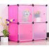 DubaiGallery Portable Closet Storage Rack Environmentally Friendly Resin Material, DIY Assembly. Modular Bookcase, Bedroom, Storage Rack with Door 4 Cabinet