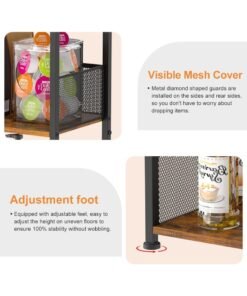 Alternative view of Uptyia Mini Floor Standing Coffee Bar Shelf,3-Tier Small Coffee Table,Corner Farmhouse Coffee Bar Cabinet;Dining Room, Living Room-Capsules,Coffee Maker(Brown+Black)