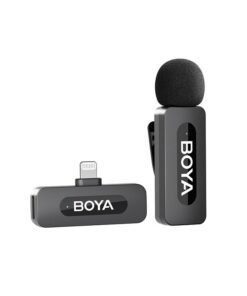 BOYA BY-V1 Wireless Lavalier Microphone for iPhone iPad, 1 Transmitter+ 1 Receiver Wireless Mic for Interview Vlog Recording