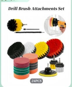 HALAMODO 24PCS Drill Brush Attachments Set All Purpose Power Clean Scrubber Cleaning Kit Tool Brush Disc Brush Small Brush Drill Bit Sponge for Bathroom & Kitchen & Floor & Car & Tub & Corner