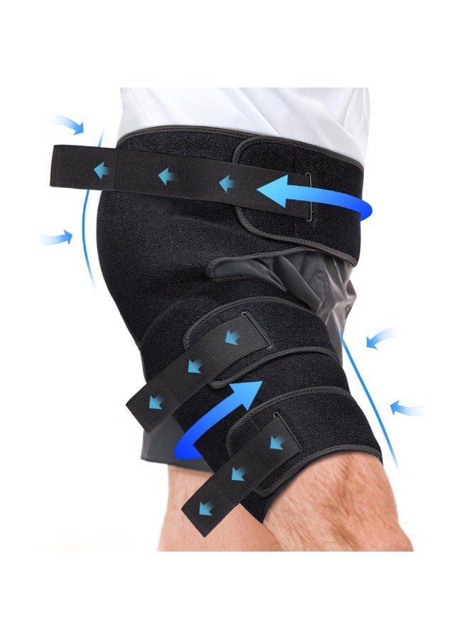 Arabest Adjustable Hip Brace, Groin & Hamstring Compression Wrap for Men Women, Thigh Compression Sleeve With 6 Pressure Straps, Buttock & Quad Support, Upper Leg Brace for Sciatic Nerve Pain, Bursitis