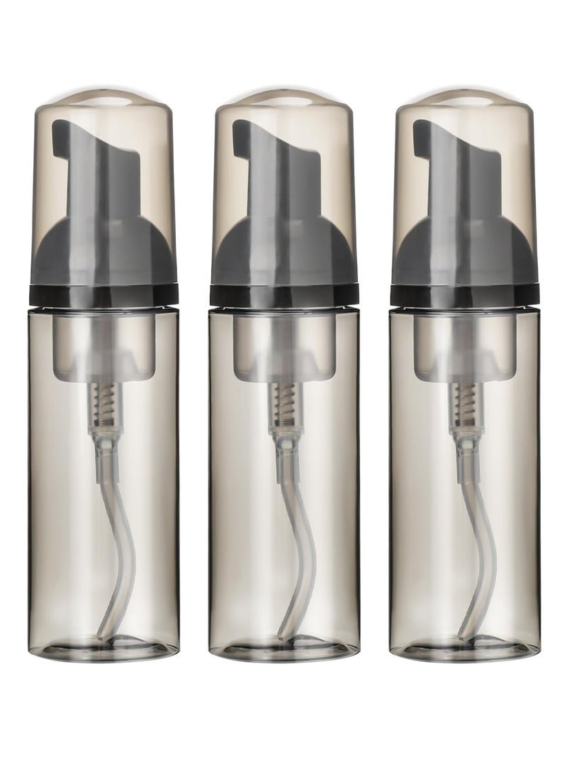 3Pcs 2 OZ Travel Soap Foam Pump Bottles Travel Foaming Shampoo Dispenser for Cleaning Makeup (Black)