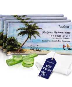 Travelwell Makeup Remover Wipes Individually Wrapped Natural Fresh Aloe Travel Packs Elderly Bathing Cleansing Wipes  500 Count per Package  Small Size Toiletries  Hotel Toiletries Bulk Set