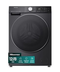 Hisense 12/8 Kg Front Loading Fully Automatic Washing Machine, Digital Display, Inverter - WD5S1245BB Black
