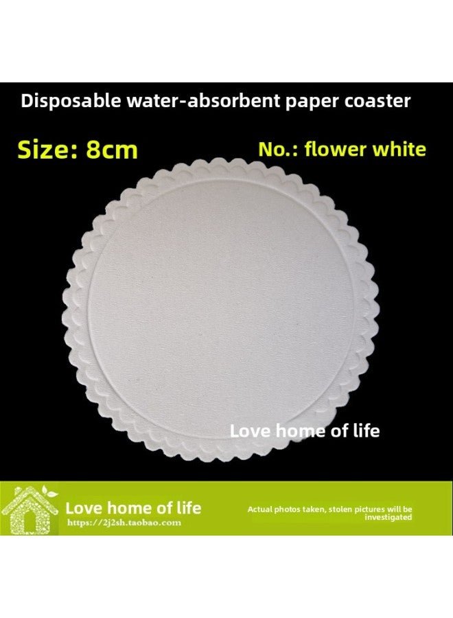 In Stock 7-10cm Hotel Supplies Disposable Absorbent Paper Coasters Pure White Round Embossed Ashtray Paper Pad