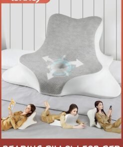 LENND Reading Pillow for Bed, Lying, Leaning and Prone, Ergonomic Memory Foam Bed Wedge Pillow for Headboard, Chin & Back Support Pillows on Bedrest Couch Floor