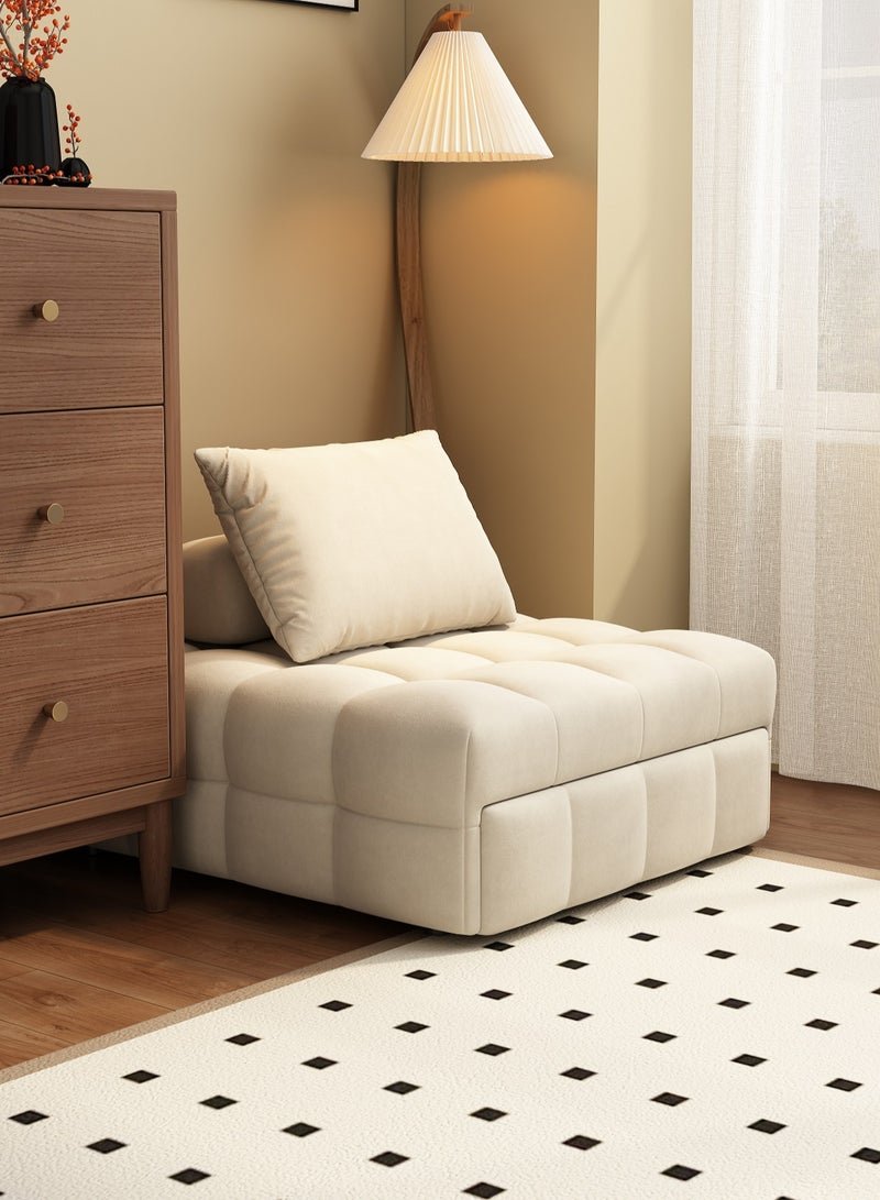 Organized Home Japanese Cream Style Puff Sofa Bed 3 in 1 Multi Function Bed Sleeper Extendable Lounge Chair Convertible Sleeper Sofa with Pillow for Living Room Small Space - Image 3