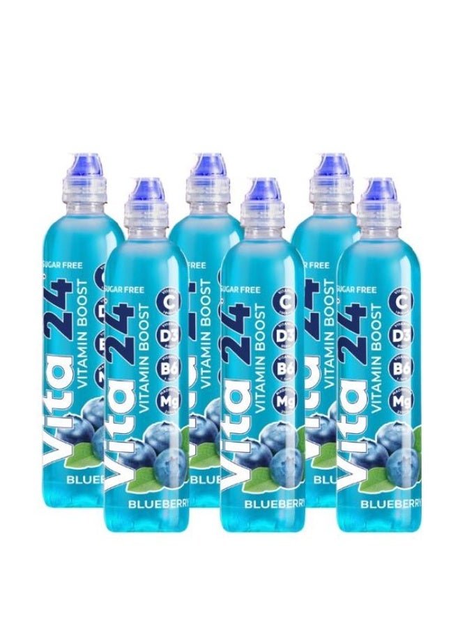 Vita 24 Vitamin Boost Hydrate, Vitamin Drink Blueberry, 500ml pack of 6