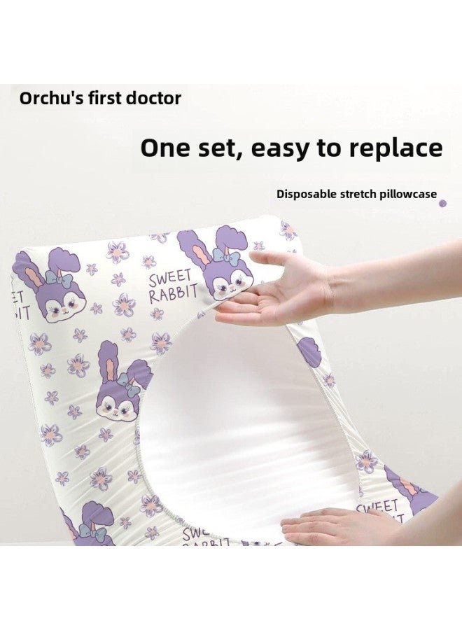 Disposable Pillow Case Travel Pillow Cover Thickened Dirty Train Sleeper Single Hotel Supplies-color:Sakura Powder Sterilization And Dirt Separation