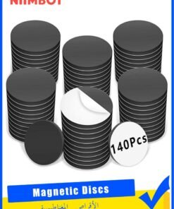 140 Pieces Adhesive Magnetic Discs, Round Magnetic Discs with Adhesive Backing for Crafts, Peel And Stick Magnetic Circles, Magnetic Discs are Great to use at Home, Office, School And More