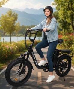 Alternative view of Lucky Liang U03 Electric Bike 500W Motor (750W Max), 48V 13Ah Battery, 45Km/h Speed, 45Km Range, 20”3.0 Tires, Disc Brakes, Carbon Steel Frame – Powerful Long Range E-Bike for Adults