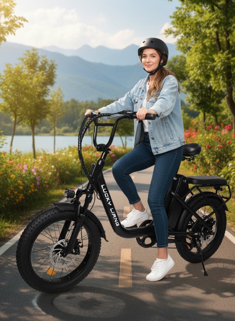Lucky Liang U03 Electric Bike 500W Motor (750W Max), 48V 13Ah Battery, 45Km/h Speed, 45Km Range, 20”3.0 Tires, Disc Brakes, Carbon Steel Frame – Powerful Long Range E-Bike for Adults - Image 2