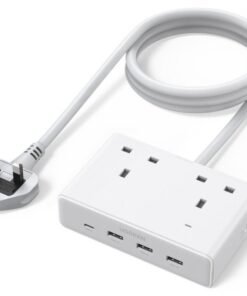 Ugreen 2990W Power Strip  Home Extension Plug With 2AC Ports 3A1C Fast USB Charger 20W With 1.5M Extension Cable Charging Station Space Saving Suitable for  Living Room Bed Room Kitchen Outdoor