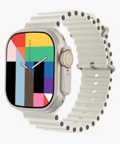 GREEN LION Communicate Ultra Smart Watch Amo LED 1.85 inch Display Compatible with iOS & Android / Ai Assistant ChatGPT / Bluetooth Calls / IP68 Waterproof / 5 Days Working Time / Built-In Game, WhatsApp, Flashlight, Ai Painting Mode, Find My Watch - Silver