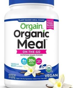 Orgain Organic Meal, Vegan Meal Replacement Protein Powder, Vanilla Bean - 20g Plant Based Protein, 6g Prebiotic Fiber, Fruits, Vegetables & Greens, Gluten Free, Shakes & Smoothies, 2.01lb