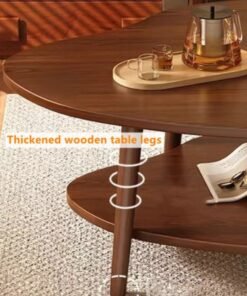 Kutis Double Layer Coffee Table Sofa Side Table Central Table Wood/Density Board Brown 120x50x60 cm - Image 3